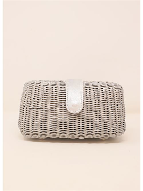 Silver wicker clutch bag Laboratorio Capri | 172ALLUMINIO